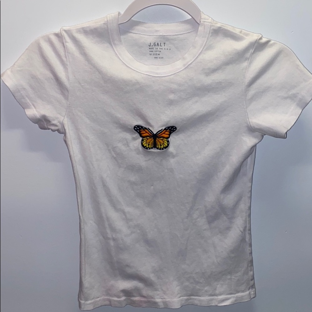 J galt fitted butterfly shirt